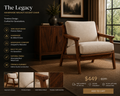 Luxury Handmade Walnut Accent Chair | Solid Wood Armchair